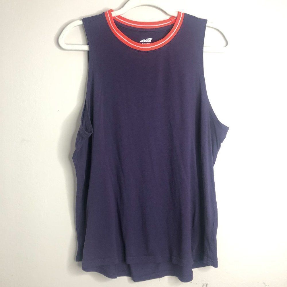 Avia Purple Neon Collar Muscle Tank Workout Sports Gym‎